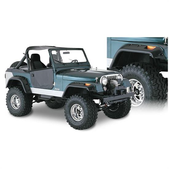 Bushwacker 10910-07 Cut-Out Fender Flares F/R Set/4, Jeep