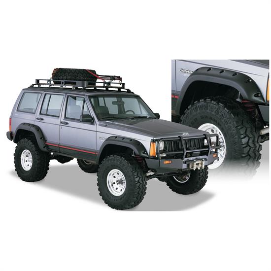 Bushwacker 10911-07 Cut-Out Fender Flares F/R 4pc, 84-01 Cherokee