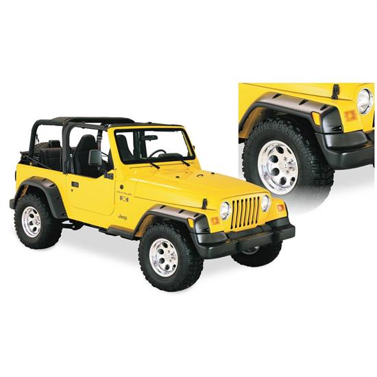 Bushwacker 10913-07 Pocket Style Fender Flares F/R 4pc, 97-06 Tj