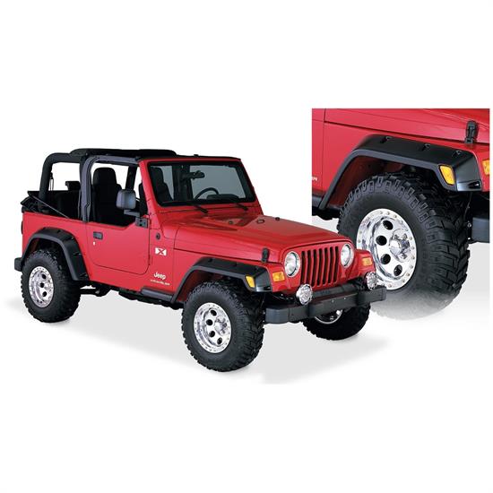 Bushwacker 10917-07 Pocket Style Fender Flares F/R 4pc, 97-06 Tj