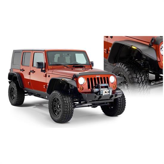 Bushwacker 10918-07 Flat Style Fender Flares F/R 07-17 Wrangler