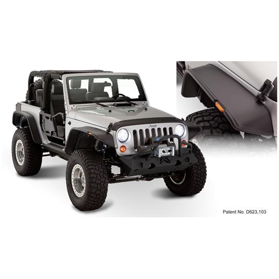 Bushwacker 10919-07 Flat Style Fender Flares F/R 07-17 Wrangler