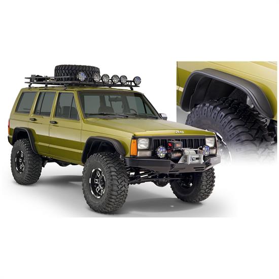 Bushwacker 10922-07 Flat Style Fender Flares F/R 84-01 Cherokee