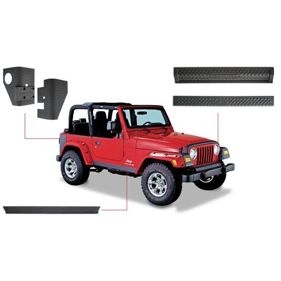 Bushwacker 14901 TrailArmor Body Panel F/R Fender Flares Wrangler