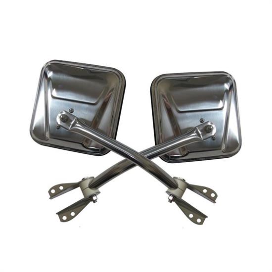 Rampage 7417 Side Mirror Kit Stainless Pair, CJ5/CJ7