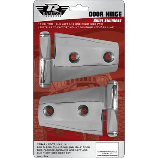 Rampage 7441 Door Hinges-Use Full Or Half Doors Set, Tj/Wrangler