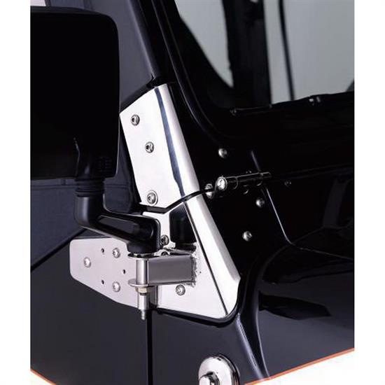 Rampage 7603 Windshield Hinge Black Pair, CJ5/CJ7/Wrangler
