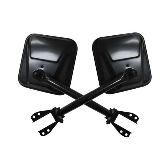 Rampage 7617 Side Mirror Kit Black Pair, CJ5/CJ7