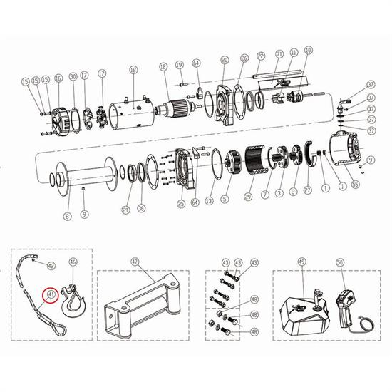 Smittybilt 97495-41 Wire Rope W/ Fix Bolt