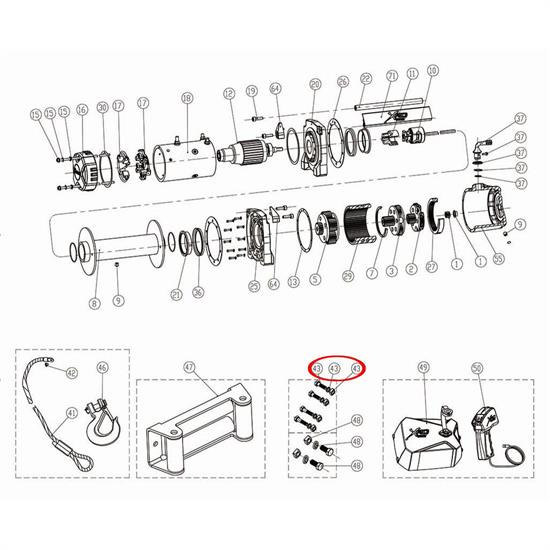 Smittybilt 97495-43 Winch Mounting Hdw