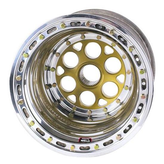 Weld Splined Left Rear Wheel - 15x14, 6 Inch Offset, Inner Beadlock