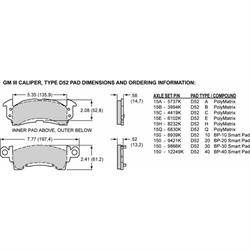 Wilwood 120-5343 D52 Single Piston Floater Caliper, GM III, 2.38/.810