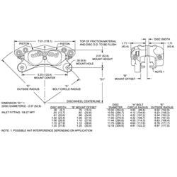 Wilwood 120-6816 Forged Dynalite Caliper, 1.75 Piston / .81 Inch Disc