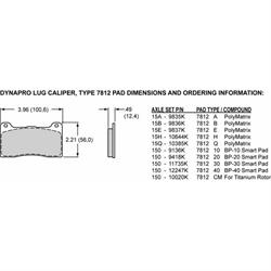 Wilwood 120-9692 Dynapro Lug Mount Caliper, 5.25 Inch Mount, 1.75/1.00