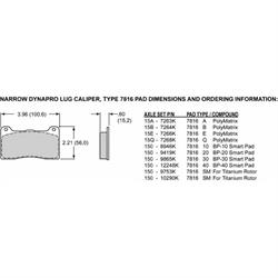 Wilwood 120-9728 NDP Dynapro Lug Mount Caliper, 3.50 Inch Mnt 1.38/.81