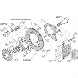 Wilwood 140-10739 DP6 12.19 Inch Front Disc Brake Kit, 1937-49 Ford