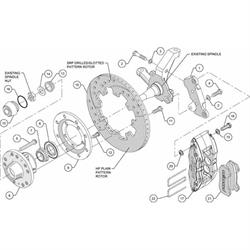 Wilwood 140-10742-DR DP6 Front Disc Brake Kit, 74-80 Pinto/Mustang II