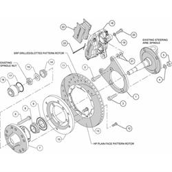 Wilwood 140-11013 FDLI Pro Series Front Disc Brake Kit 37-48 Ford
