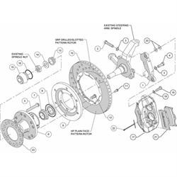 Wilwood 140-11017-D FDLI Front Disc Brake Kit, 1974-80 Pinto/Mustang II