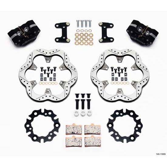 Wilwood 140-11809 Midget Pavement Front Brake Kit, Top Mount, 10.5 Inch