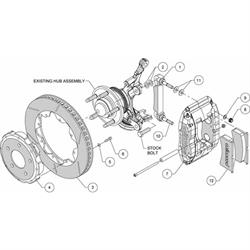 Wilwood 140-12508 SL4R/ST 12.19 Front Disc Brake Kit, 2005-Up Mustang