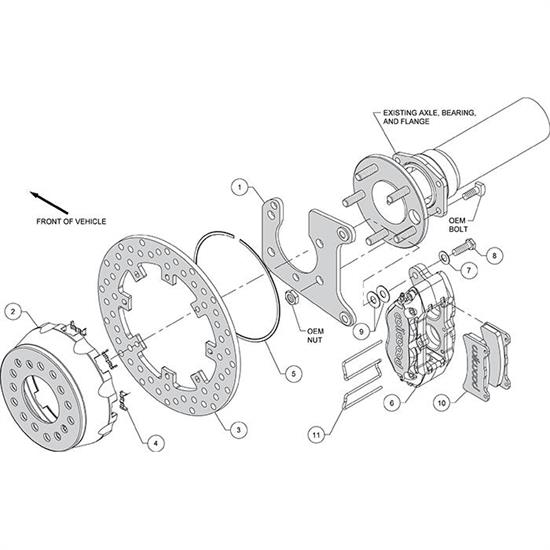 Wilwood 140-12551-DN Dynapro SA Lug Drive Rear Drag Brake Kit