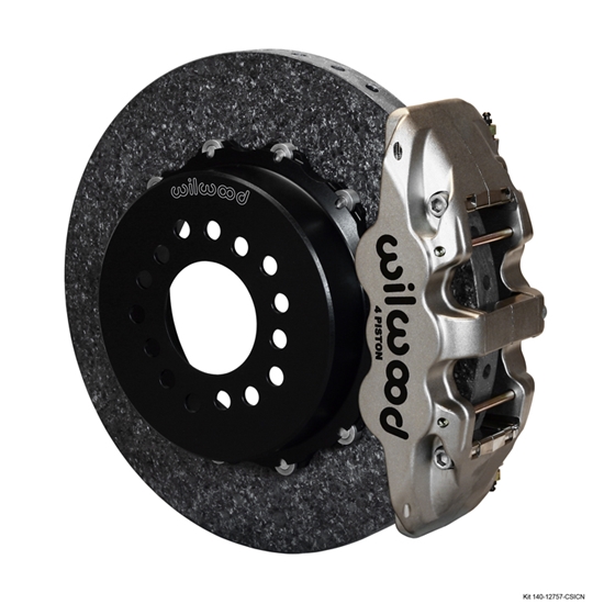 Wilwood 140-12757-CSICN AERO4 Carbon Rear Brake Kit, 2005-Up Mustang
