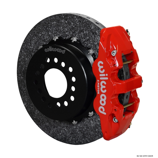 Wilwood 140-12757-CSICR AERO4 Carbon Rear Brake Kit, 2005-Up Mustang