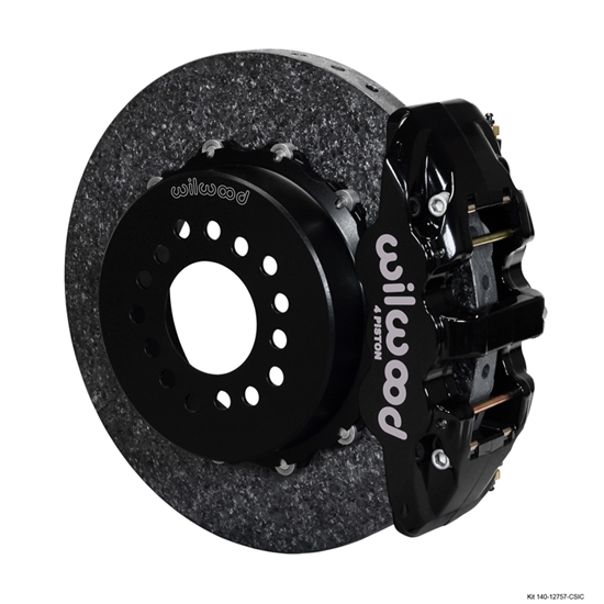 Wilwood 140-12757-CSIC AERO4 Carbon Rear Brake Kit, 2005-Up Mustang