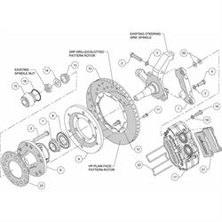 Wilwood 140-13377-DR DP-DB Front Brake Kit, 1974-80 Pinto/Mustang II