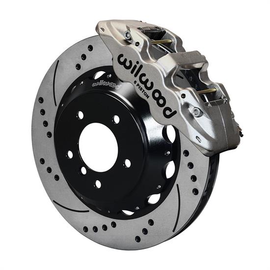 Wilwood 140-13582-DN, AERO6 Brake Kit, 14 In, Nickel Plate, Drilled