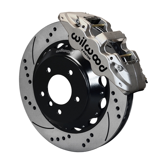 Wilwood 140-13582-DN, AERO6 Brake Kit, 14 In, Nickel Plate, Drilled