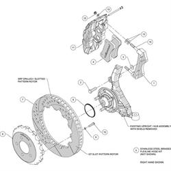 Wilwood 140-14067 AERO6 14.25 Inch Front Brake Kit, Black Calipers