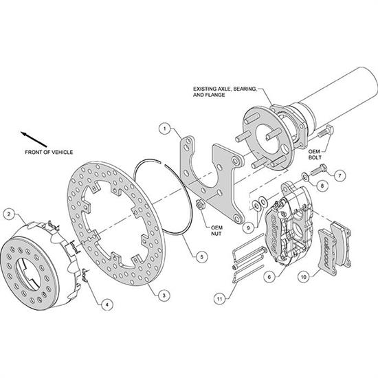 Wilwood 140-14148-DN Dynapro SA Lug Drive Rear Drag Brake Kit