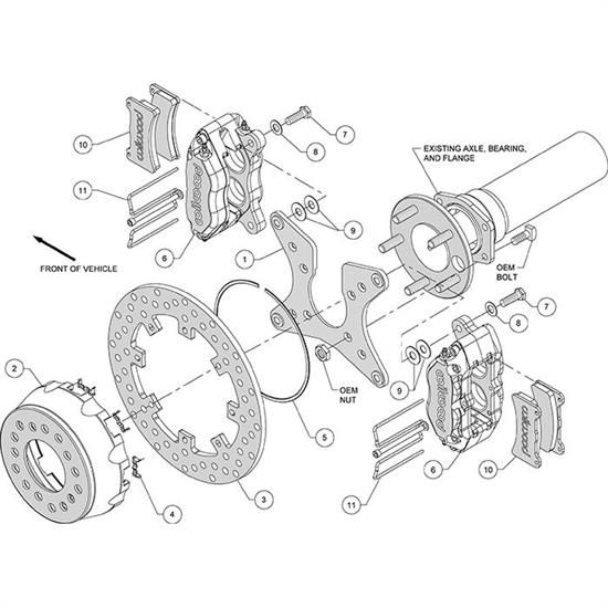 Wilwood 140-14149-DN Dynapro Dual SA Lug Drive Rear Drag Brake Kt