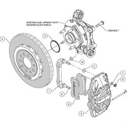 Wilwood 140-14650-CSICR AERO4 WCCB Carbon-Ceramic Big Brake Rear