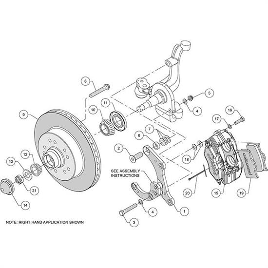 Wilwood 140-14663-R Classic Series Dynalite Front Brake Kit