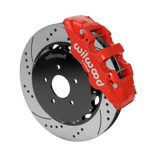 Wilwood 140-14819-DR AERO6 Big Brake Front Brake Kit, 14 In, Red