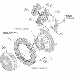 Wilwood 140-9407-DR W4A 14.25 Rear Brake Kit, 99-Up GM 1500 Pickup/SUV