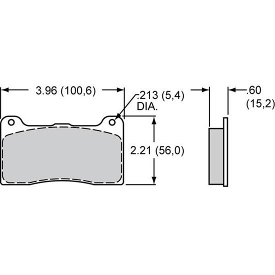 Wilwood 150-14346K High Temperature Racing Brake Pad, 0.60 Inch