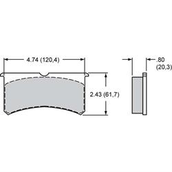 Wilwood 15Q-6829K 7420 PolyMatrix Q Brake Pad Set, BSL 4 Lug Mt .80 In
