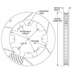 Wilwood 160-12287 GT 36 SPC-37 Curved Vane RH Rotor, 12 x .810 Inch
