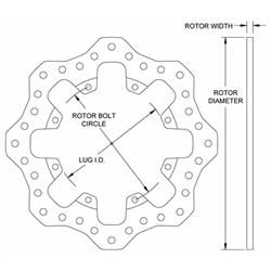 Wilwood 160-9772 Drilled Steel Scalloped Rotor, 11.75 x .35 - 8 on 7