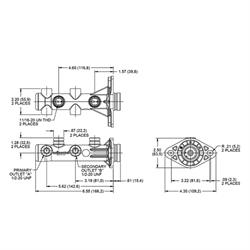 Wilwood 260-14243-P Remote Tandem Master Cylinder, Ball Burnished