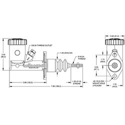 Wilwood 340-14360 Fwd Dual Pedal w/HV Tandem Integral MC, 6.25:1