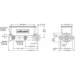 Wilwood Tandem Master Cylinders, 1-1/8 Inch Bore