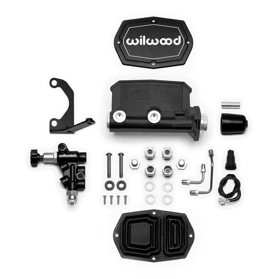 Wilwood 261-14963-BK Compact Tandem M/C Kit with Bracket/Valve