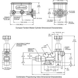 Wilwood 261-14964-BK Compact Tandem M/C Kit with Bracket/Valve