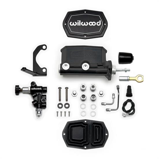 Wilwood 261-15522-BK Compact Tandem M/C w/Bracket and Valve