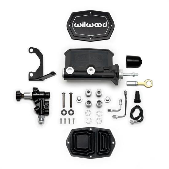 Wilwood 261-15523-BK Compact Tandem M/C w/Bracket and Valve